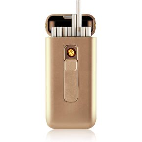 5 قطع بديلة من علبة السجائر مع ولاعة محمولة 20 قطعة 100 ثانية ولاعات سجائر رفيعة USB 2 في 1 ولاعة كهربائية عديمة اللهب مقاومة للرياح قابلة لإعادة الشحن (استبدال الملف 5 قطع)