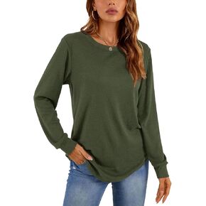 KUOTAI Womens Long Sleeve T Shirts Casual Tops Dressy Fashion Blouses Tunic for Leggings
