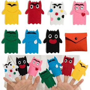 Color Monster Finger Puppets Set, My Sadness Emotional Little Monster Cartoon Doll, Blue/Red Monster Finger Puppets, Color Finger Puppets Set