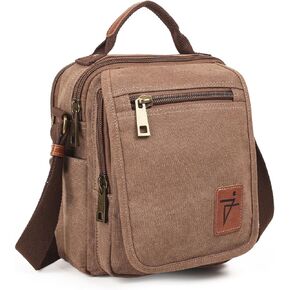 Work Bag for Mens Water Resistant Shoulder Purse for Women Aesthetic Waxed Canvas Messenger Bag Multi-compartment Medium Size