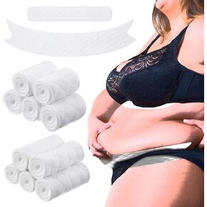 10 Pack Bra Liners for Sweat Tummy Liners Under Stomach Sweat Pads Plus Size for Women Sweating Supplies (White)