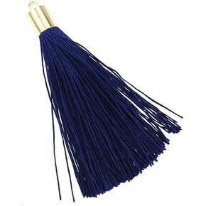 100 Pieces 2.5inch Polyester Tassels with Gold Plastic Tube End Caps Mala Tassel Kits for Earring Necklace Jewelry Making Keychain Bag Charms Decorative Accents (Red)