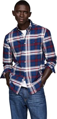 Tommy Hilfiger Long Sleeve Oxford Regular Fit, Men's Button Down Shirts, Also Available in Big and Tall in Saudi Arabia