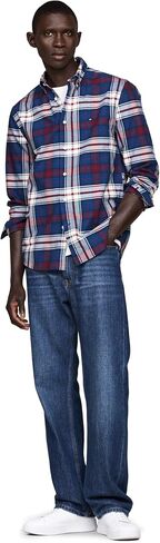 Tommy Hilfiger Long Sleeve Oxford Regular Fit, Men's Button Down Shirts, Also Available in Big and Tall in Saudi Arabia