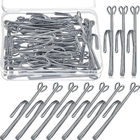 70 Pieces Slip on Drapery Hooks Metal Curtain Hooks Slip on Drapery Hook Pins for Window Curtain, Door Curtain and Shower Curtain (Silver) in Saudi Arabia