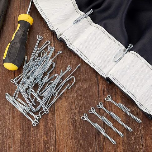 70 Pieces Slip on Drapery Hooks Metal Curtain Hooks Slip on Drapery Hook Pins for Window Curtain, Door Curtain and Shower Curtain (Silver) in Saudi Arabia