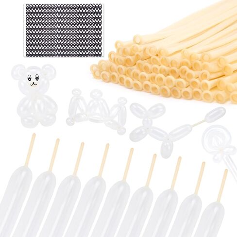 MCPINKY 100PCS Twisting Balloons White, 260q Long Balloons Thicken Latex Animal Balloons for Birthday Wedding Party Decorations Ballon Arch in Kuwait