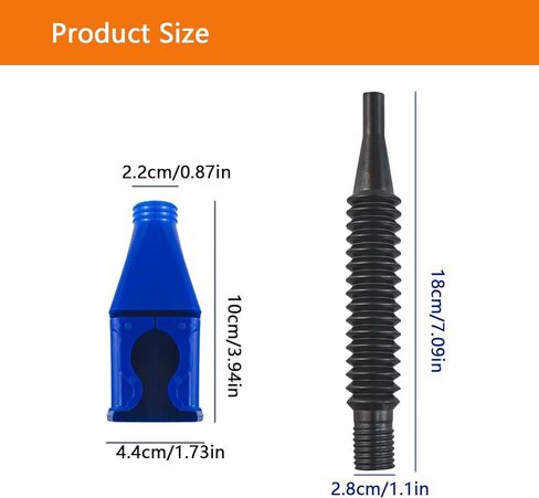 قطعتان من قمع البلاستيك المرن لزر التصريف للسيارات، قمع وقود تلقائي واسع الفم مع مقابض، قمع وقود السيارة متعدد الوظائف قابل للسحب لزيت المحرك والديزل والبنزين (أزرق وأبيض) in Kuwait