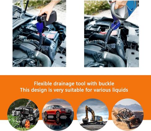 قطعتان من قمع البلاستيك المرن لزر التصريف للسيارات، قمع وقود تلقائي واسع الفم مع مقابض، قمع وقود السيارة متعدد الوظائف قابل للسحب لزيت المحرك والديزل والبنزين (أزرق وأبيض) in Kuwait