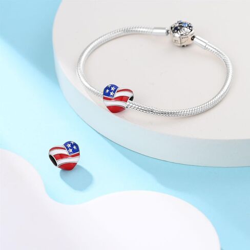 Balloon Travel Bag Pumpkin Murano Glass Lipstick High Heel Fireflies Bees Flag Butterfly Dangle Charms Compatible for Women Bracelets Necklaces in 925 Silver with Cubic Zirconia,Women Jewelry in Saudi Arabia