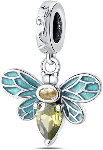 Balloon Travel Bag Pumpkin Murano Glass Lipstick High Heel Fireflies Bees Flag Butterfly Dangle Charms Compatible for Women Bracelets Necklaces in 925 Silver with Cubic Zirconia,Women Jewelry in Saudi Arabia