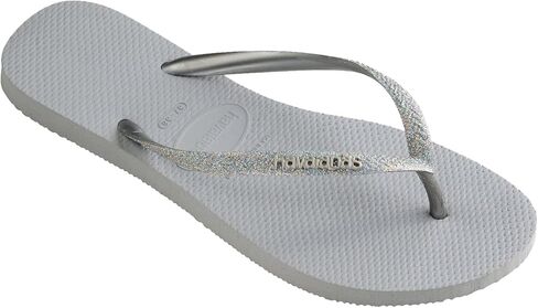 شبشب قلاب لامع رفيع للأطفال من Havaianas - صنادل لامعة للربيع والصيف للأطفال - رمادي ثلجي، 10C للأطفال الصغار in Kuwait