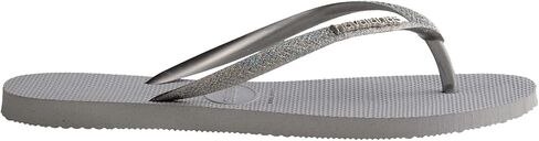 شبشب قلاب لامع رفيع للأطفال من Havaianas - صنادل لامعة للربيع والصيف للأطفال - رمادي ثلجي، 10C للأطفال الصغار in Kuwait
