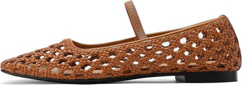 Woven Mesh Ballet Flats Shoes for Women with Elastic Strap Square Toe Breathable Slip On Flat Mary Janes Dress Casual Shoes in Saudi Arabia