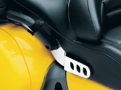 Kuryakyn 8990 Motorcycle Accessory: Adjustable Padded Driver Backrest with Rear Mounted Storage Pouch for 2001-10 Honda Gold Wing GL1800 Motorcycles, Chrome , Black , 25.2 Inch in Saudi Arabia