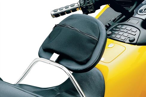 Kuryakyn 8990 Motorcycle Accessory: Adjustable Padded Driver Backrest with Rear Mounted Storage Pouch for 2001-10 Honda Gold Wing GL1800 Motorcycles, Chrome , Black , 25.2 Inch in Saudi Arabia