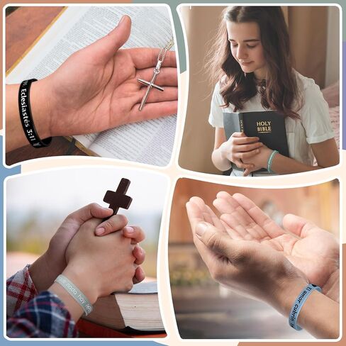 100 Pcs Spanish Bible Verse Rubber Wristbands Christian Silicone Wristbands Spanish Rubber Wristbands Jesus Inspirational Bracelets for Adult Women Men Religious Gifts Church(Bright) in Saudi Arabia