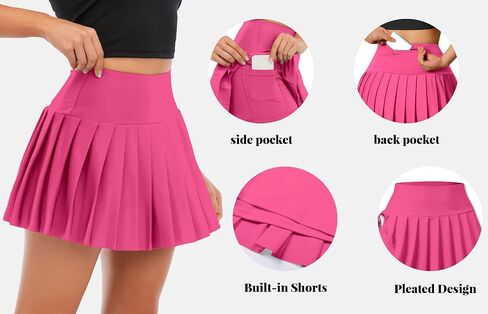 Cromoncent Girls & Womens High Waisted Pleated Tennis Skirt Athletic Skorts with Pockets,2Years - 4XL in Saudi Arabia