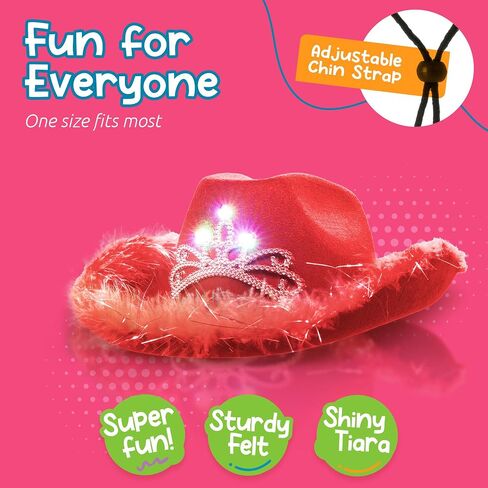 Windy City Novelties LED Light-Up Cowboy Hat with Blinking Tiara in Saudi Arabia