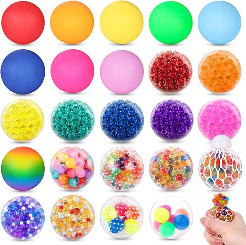 LovesTown 18PCS Stress Ball Fidget Toys, Squeeze Balls Sensory Stress Balls for Adults Kids Party Favors Goodie Bag Stuffers Birthday Gifts in Saudi Arabia