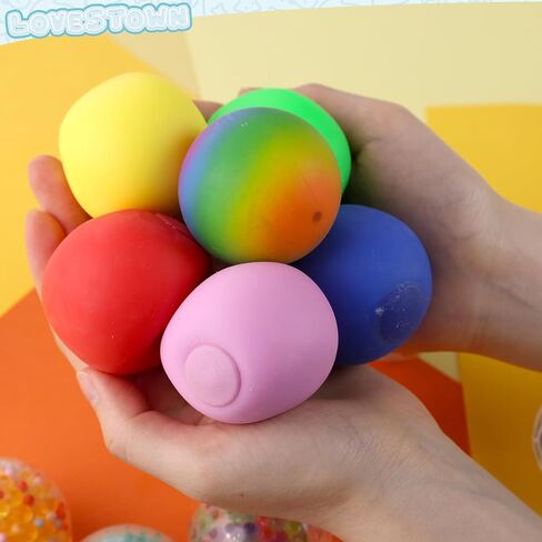 LovesTown 18PCS Stress Ball Fidget Toys, Squeeze Balls Sensory Stress Balls for Adults Kids Party Favors Goodie Bag Stuffers Birthday Gifts in Saudi Arabia