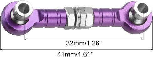 MECCANIXITY 4 Pcs Steering Servo Turnbuckle Rod RC Aluminum Alloy Linkages for HSP 1/10 94123 On-Road RC Car (Blue, 38mm) in Saudi Arabia