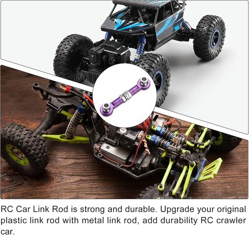 MECCANIXITY 4 Pcs Steering Servo Turnbuckle Rod RC Aluminum Alloy Linkages for HSP 1/10 94123 On-Road RC Car (Blue, 38mm) in Saudi Arabia
