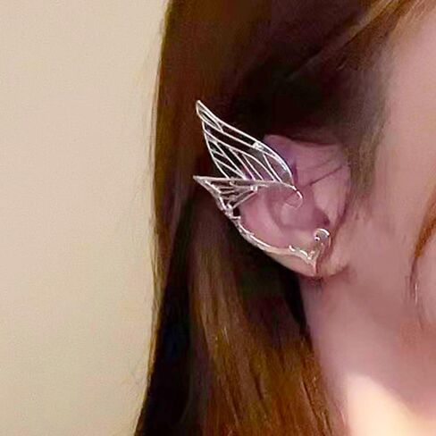 Butterfly Earrings Cuff Elf Ear Clip on Earrings No Piercing Butterfly Wrap Earrings for Women in Saudi Arabia