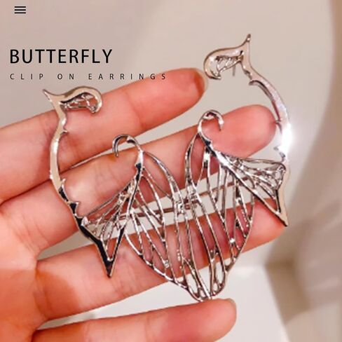 Butterfly Earrings Cuff Elf Ear Clip on Earrings No Piercing Butterfly Wrap Earrings for Women in Saudi Arabia