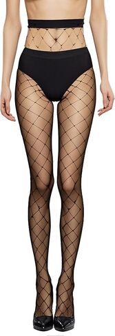 Womens High Waist Fishnet Tights Black Fishnet Stockings Sexy Party Thigh High Mesh Stockings Pantyhose for Women in Saudi Arabia