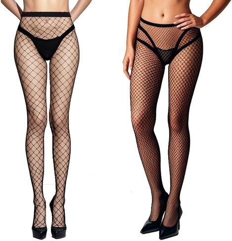 Womens High Waist Fishnet Tights Black Fishnet Stockings Sexy Party Thigh High Mesh Stockings Pantyhose for Women in Saudi Arabia