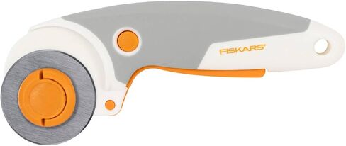 Fiskars 1066047 Titanium Wheel Cutter, Handle with Eye, for Right and Left-Handed, Blade Diameter: 45 mm, Orange/White/Grey, 1066047 in Saudi Arabia