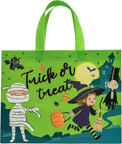Loveinside Halloween Medium Recycled Gifts Bags with Handles, Reusable Halloween Party Gift Bag, Shopping Bag - 13" x 5" x 10", 1 Pcs, Witch Design in Kuwait