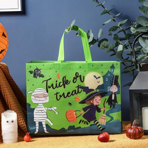 Loveinside Halloween Medium Recycled Gifts Bags with Handles, Reusable Halloween Party Gift Bag, Shopping Bag - 13" x 5" x 10", 1 Pcs, Witch Design in Kuwait
