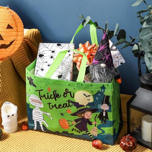 Loveinside Halloween Medium Recycled Gifts Bags with Handles, Reusable Halloween Party Gift Bag, Shopping Bag - 13" x 5" x 10", 1 Pcs, Witch Design in Kuwait