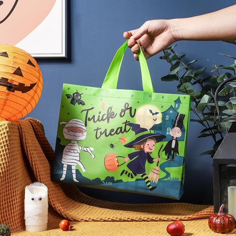 Loveinside Halloween Medium Recycled Gifts Bags with Handles, Reusable Halloween Party Gift Bag, Shopping Bag - 13" x 5" x 10", 1 Pcs, Witch Design in Kuwait