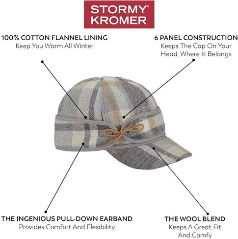 قبعة Stormy Kromer The Sidekick - قبعة خارجية دافئة مع عصابة أذن قابلة للسحب وبطانة قطنية in Kuwait