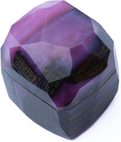 Meteorite - Purple Epoxy Resin & Black wood Engagement Ring Box | Handcrafted Small Jewelry Box for Proposal, Birthday, Anniversary in Kuwait