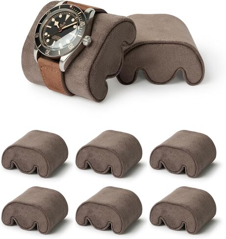 TAWBURY Fraser Watch Case Pillows - Pack of 6 Small Replacement Pillows for Our Fraser Brown Leather Watch Cases | 'M' Shaped Pillows Designed to fit 14.5cm - 17cm Wrists (Brown) in Kuwait
