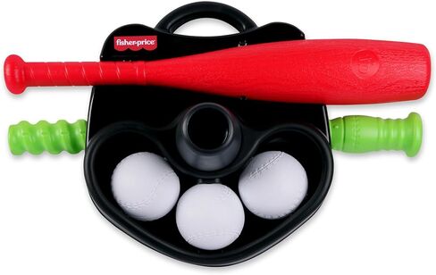 Fisher-Price®Little Pro T-Ball Set, tball Set for Toddlers 3-5, t Ball Set, tee Ball Set, Baseball Games, Toddler Baseball bat, Kids Baseball bat, Plastic bat, Ages 1.5+ in Saudi Arabia