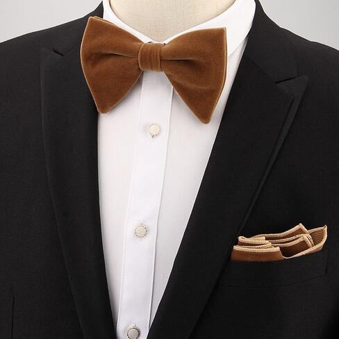 Velvet Bow Ties for Men - Oversized Bowtie, Pre-tied, Self-tie & Adjustable for Weddings, Events & Parties in Saudi Arabia