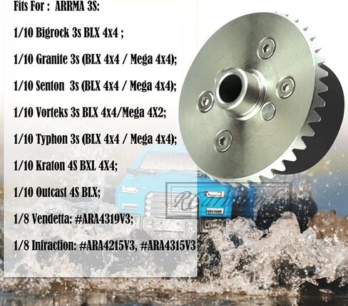 ترس رئيسي من الفولاذ 37T وعلبة تفاضلية وترس إدخال 13T جزء ترقيات لـ 1/10 Arrma Granite/Senton/Vorteks/Big Rock 3S BLX، 1/10 Outcast/Kraton 4S BLX 4WD، 1/8 Vendetta/Typhon 3s blx، أسود in Saudi Arabia