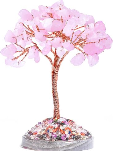 Chakra Tree of Life,Healing Crystal Tree Natural Reiki Crystals and Healing Stones,Pruple Decor for Home Office Desk Decor,Purple Decor Gifts for Women Mom Dad (Chakra) (Rose) in Saudi Arabia