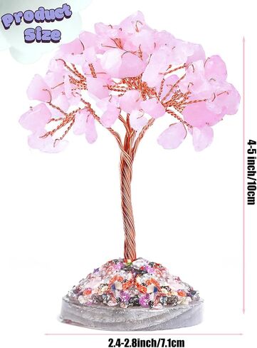 Chakra Tree of Life,Healing Crystal Tree Natural Reiki Crystals and Healing Stones,Pruple Decor for Home Office Desk Decor,Purple Decor Gifts for Women Mom Dad (Chakra) (Rose) in Saudi Arabia