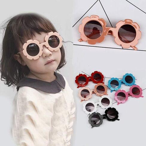 BULINGNA Cute Kids Toddler Baby Round Flower Sunglasses UV Protection Colorful Sunnies Glasses for Boys Girls 0-8T in Kuwait