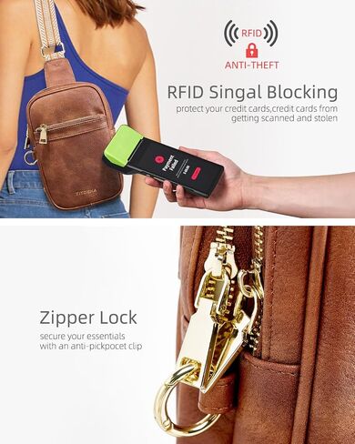 Titosha Anti Theft Small Sling Bags for Women RFID Blocking Cross Body Travel Purse Fanny Packs with Anti-Pickpocket Clip in Saudi Arabia