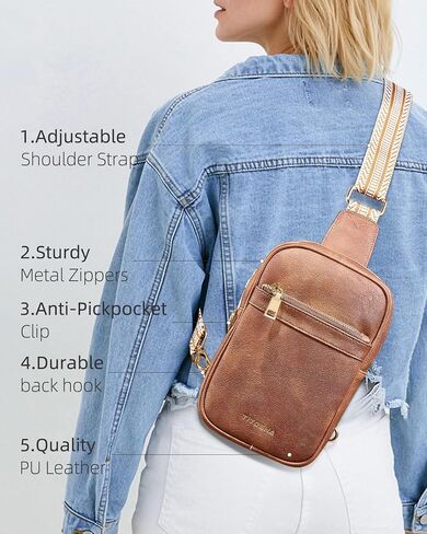 Titosha Anti Theft Small Sling Bags for Women RFID Blocking Cross Body Travel Purse Fanny Packs with Anti-Pickpocket Clip in Saudi Arabia
