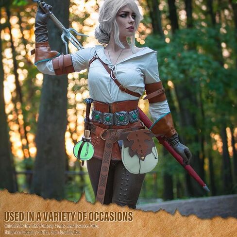 6 قطع من حقيبة حزام أوراق الشجر لإكسسوارات عصر النهضة النسائية، حزام جلد الفايكنج من العصور الوسطى، زجاجات الجرعة، إكسسوارات التنورة للمشي لمسافات طويلة، حقيبة حزام رين فير، حزام الجنية، الكوسبلاي in Kuwait