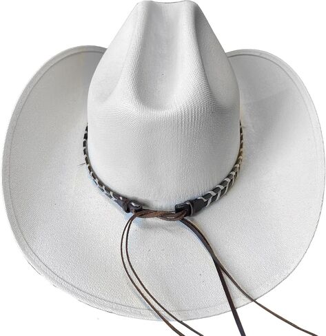 Western Hat Band - Genuine Leather Hand Laced with Wax Cord - Perfect Cowboy Hat Band and Accessories for Men and Women, Rancher Hat Bands, Toquillas para Sombrero Vaquero, Cowboy Hat Headband. in Saudi Arabia