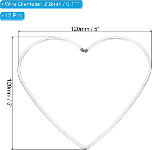 PATIKIL 6inch Dream Catcher Rings, 12 Pcs Metal Heart Shape Macrame Wreath Floral Ring Hoop for Home DIY Craft Wedding Wall Hanging Decorations, Silver in Saudi Arabia